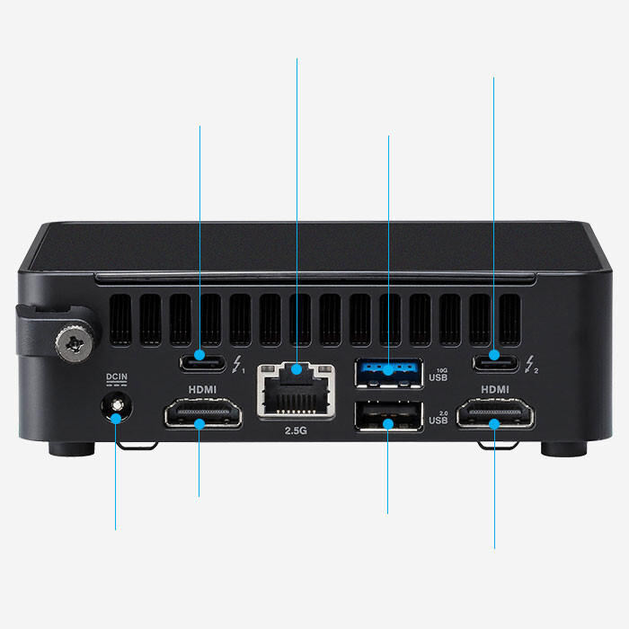 ASUS NUC 14 PRO Slim Kit Revel Canyon MTL-H 28W U5 125H No Cord Required
