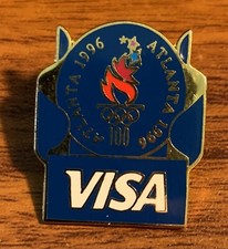 Vintage Imprinted Products 1996 Atlanta Olympics Visa Pin-Used