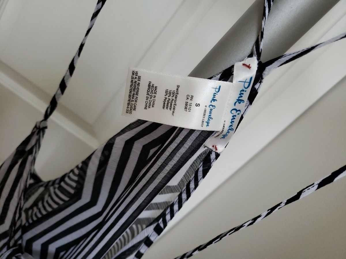 Pink Envelope by Amerex Group Women Black/ White Striped Shear