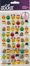 Sticko flat stickers HOLIDAY EMOJIS XMAS theme 2 Sheets 85268 FAST FREE ship 