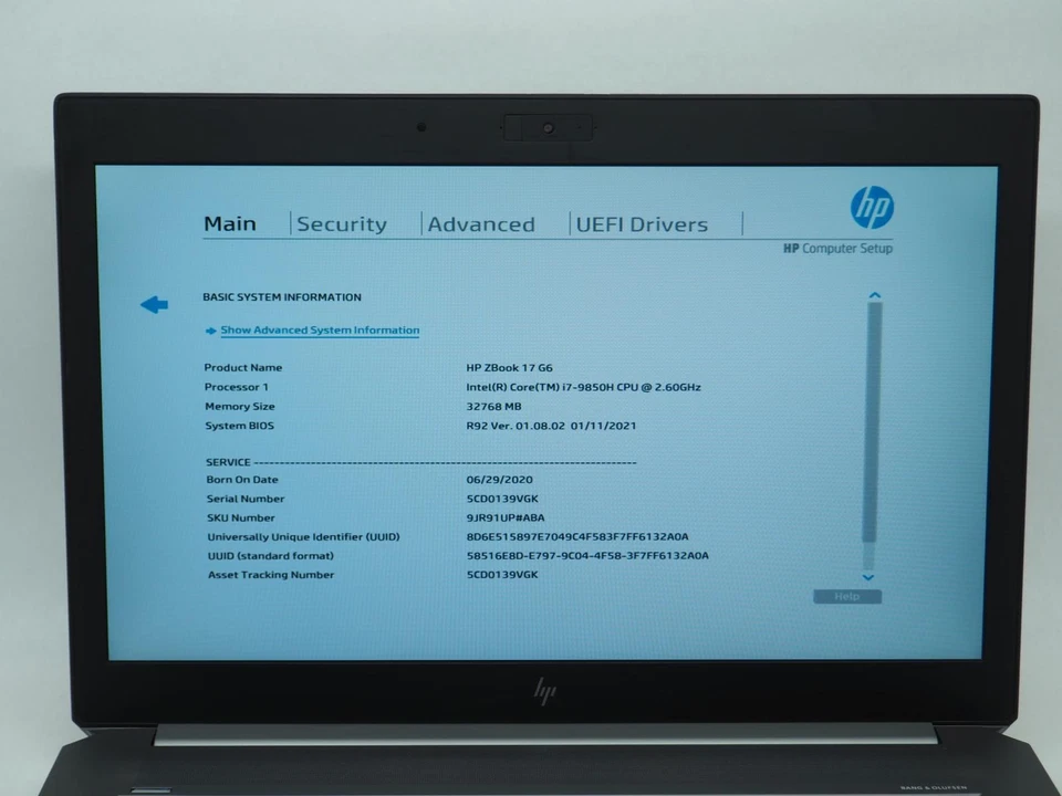 HP ZBOOK 17 G6 17" Intel Core i7-9850H 2.60GHz 32GB RAM 512GB NVMe - Image 3 of 4