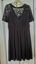 Torrid Dress 0 Size Black Lace Flutter Sleeve Party Formal Knee Length