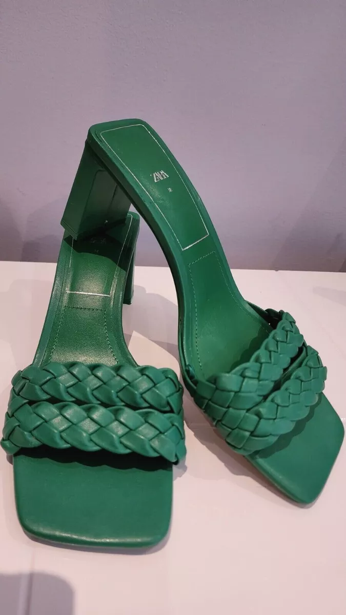Zara clearance green mules