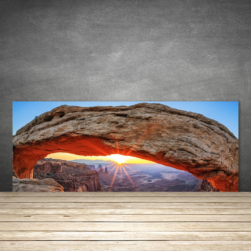 Crédence de cuisine en verre panneau 125x50 paysage fond de hotte mural