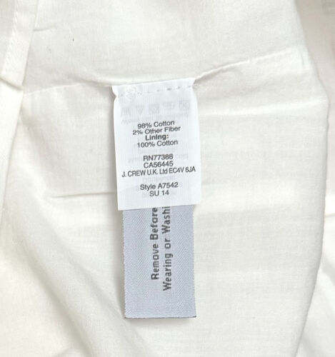 Nuovo prendisole J.Crew Pintuck bianco strutturato vetro finestra taglia 12 - Foto 6 di 6