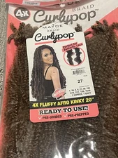 Mayde Beauty Crochet Braid 4X Fluffy Afro Kinky 20", Color Hair 27, Pre Divided