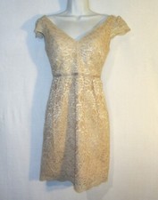 Jenny Yoo Collection Beckett Floral Lace Sheath Dress in Champagne Size 0