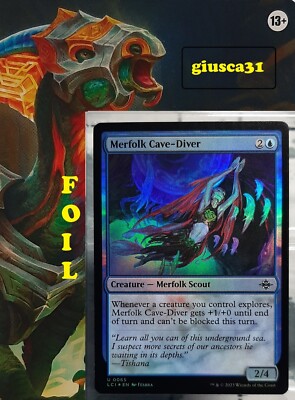 Magic - Merfolk Cave-Diver - Uc/Foil/Kreatur - The lost Caverns of Ixalan -EN/NM