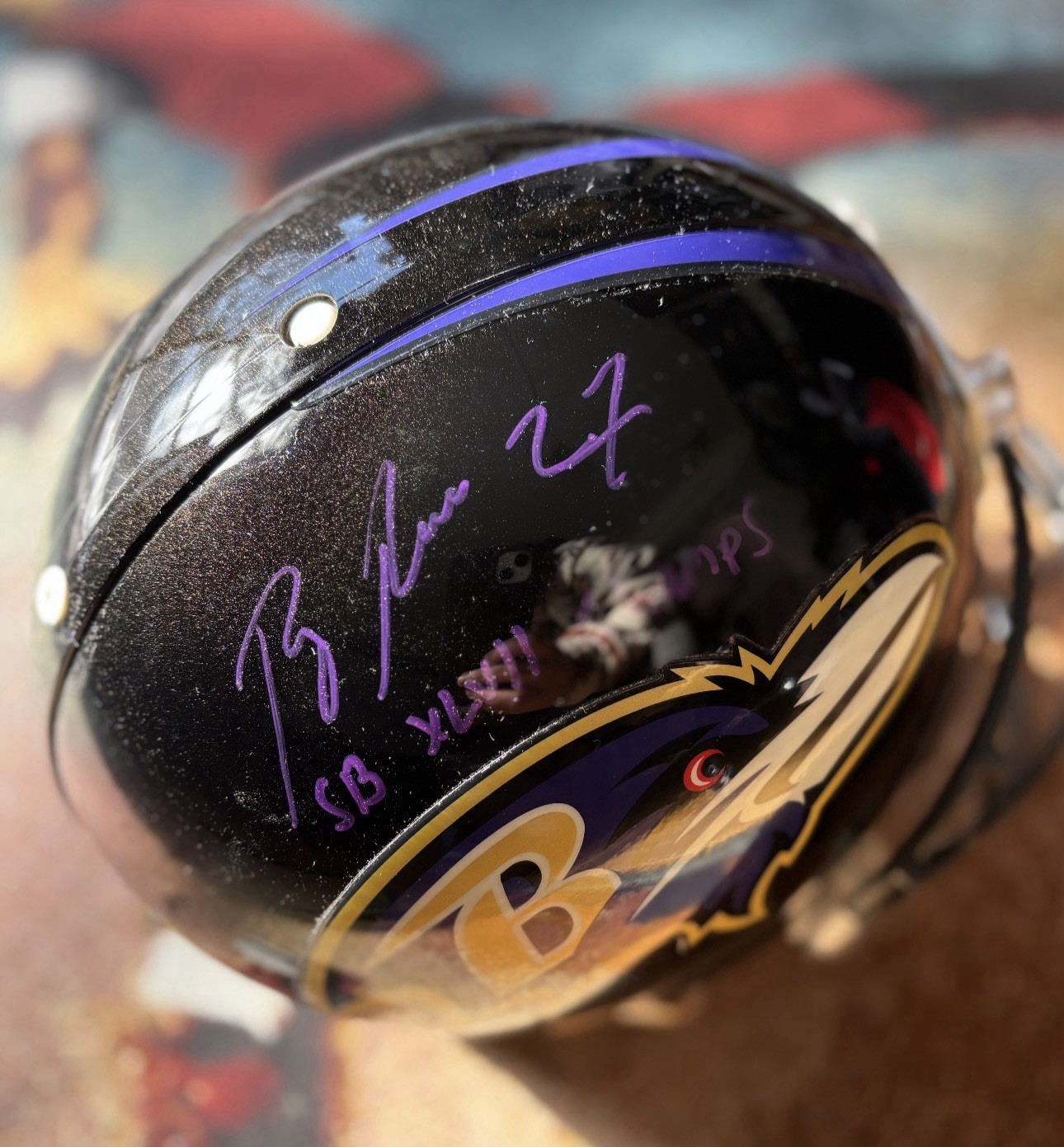 Autographed Ray Rice Full Size Authentic Baltimore Ravens Helmet - JSA Certified