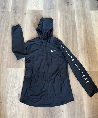Nike Essential Shell Hoodie Damen schwarz Dri-Fit Laufen Windbreaker Jacke Small