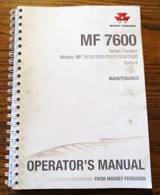 Massey Ferguson MF 7626 7624 7622 7620 7619 Tractor Dyna 6 Maintenance Manual