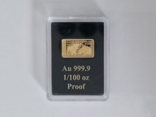 1/100 oz Gold Bar Stock Exchange Bar Germany 2022 .9999 Proof