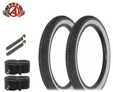ALTA 20x2.40” WhiteWall Street Park BMX Tires– SemiSlick Grip Freestyle Bike 6pc