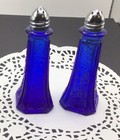 Vintage Cobalt Blue Glass Salt & Pepper Shakers. Very Nice! — photo 4