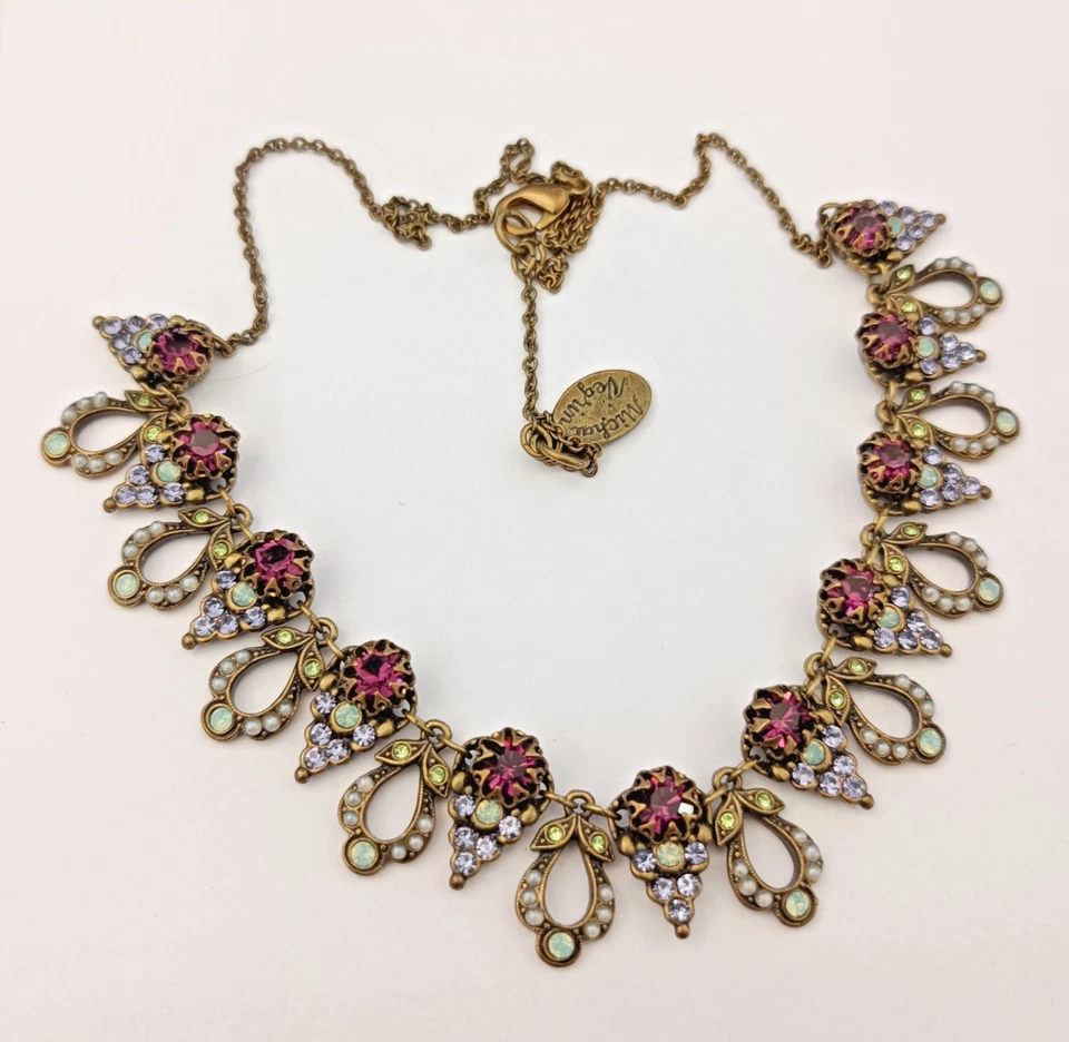 Collar Vintage Michal Negrin Púrpura Real Victoriano Renacimiento Noche Romántica Foto 2 de 4