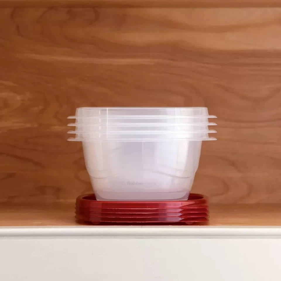 Rubbermaid 4PK Food Storage Containers Clear Plastic BPA-Free | FREE SHIPPING - Image 2 of 4