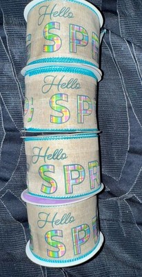 CELEBRATE IT HELLO SPRING EASTER WIRED RIBBON 2.5 X 25 Ft New $55 Value 100ft