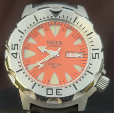 Automatic LONDON Norsk Sea Monster Watch, Diver, Seiko NH36a movement Orange