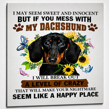 Dachshund refrigerator magnet 3 1/2 x 3 1/2 " Made in the USA