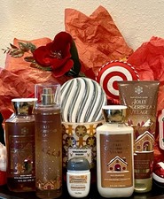 Bath Body Works Jolly Gingerbread Village 6 Pc Gift Set RARE, w/ 3Wick Candle