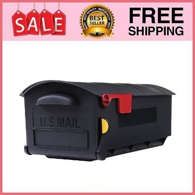 Architectural Mailboxes Patriot Plastic, Large, Post-Mount Mailbox in Black