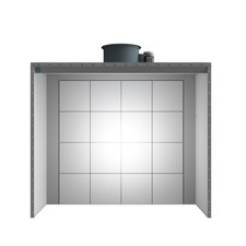 8' Wide X 7' Tall X 6' Deep Open Face Powder Booth - 2hp - 1Ph - Free Shipping