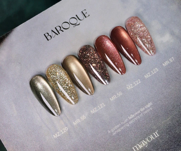 Mayour Baroque Glitter & Magnetic Gel Polish 7 Colors Korean Nail