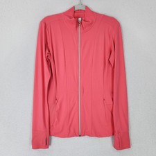 Athleta Jacket Womens Medium Pink Shanti Powervita Full Zip Lightweight Athletic