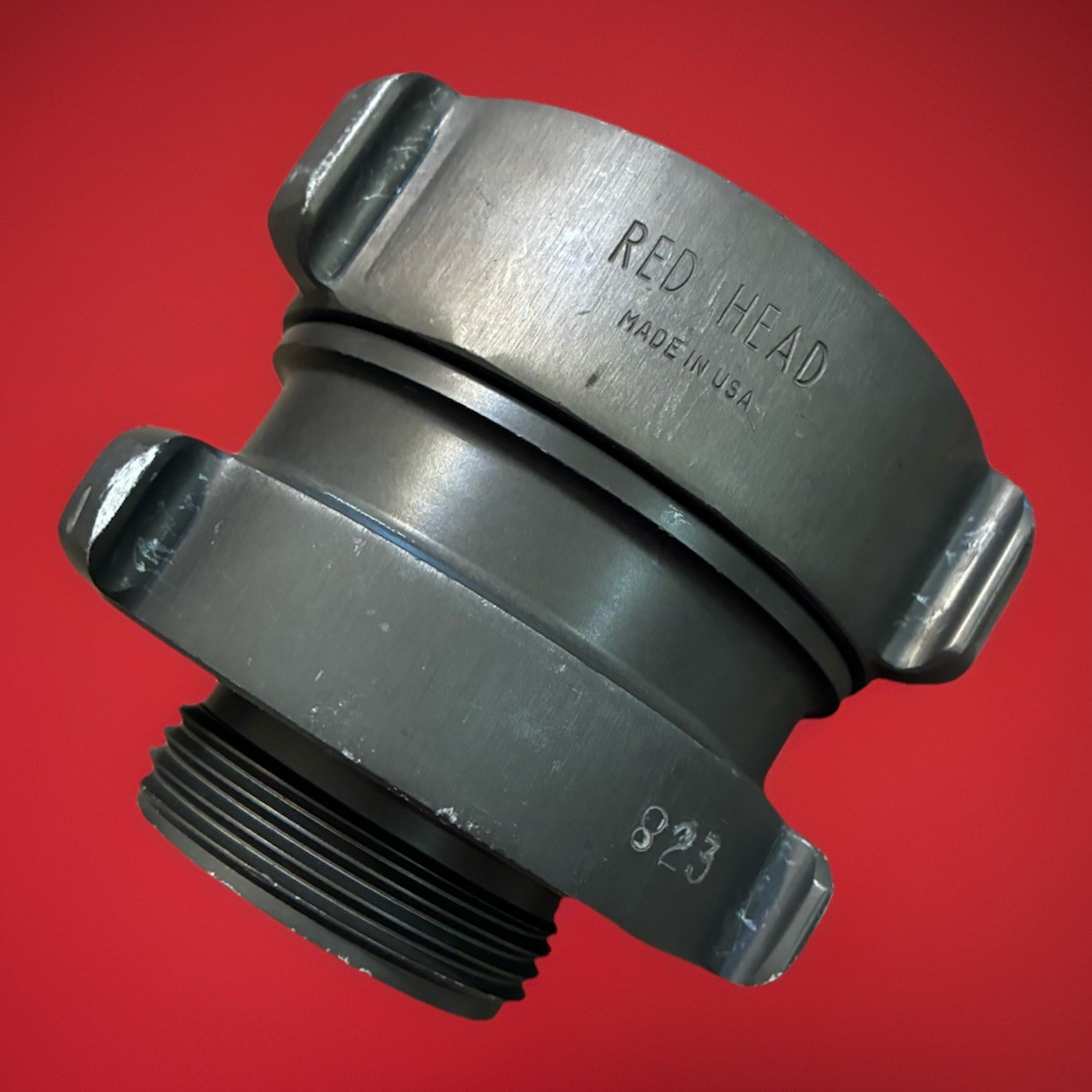 Red Head 3-1/2” Female to 3.062X6 Male Swivel Fire Hydrant Coupler Adapter