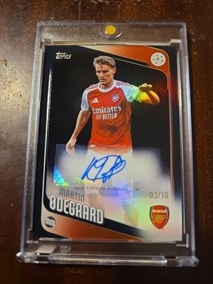 Martin Odegaard /10 Auto Black SSP Arsenal FC 2025-26 Topps UEFA