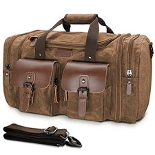 Wildroad Waxed Canvas Duffle Bag - 50L Weekender Overnight Travel Bag