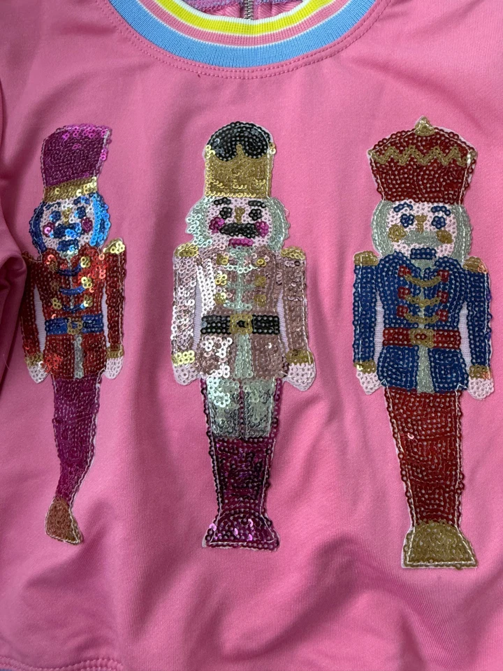 NUEVO Suéter Truly Me By Sara Niñas Talla 4 Rosa Suéter Lentejuelas Cascanueces Foto 2 de 4