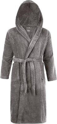 adore home luxury collection Damen Bademantel mit Kapuze grau mit Gürtel Gr. XL Gratis PP