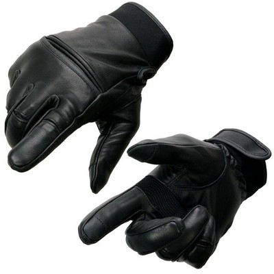 Men's Leather Riding Gloves with Stretch Knuckles (X-Large)