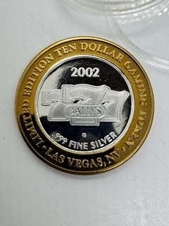 BALLYS 999 FINE SILVER Department Of Home Land Defense Ten Dollar Gaming Token