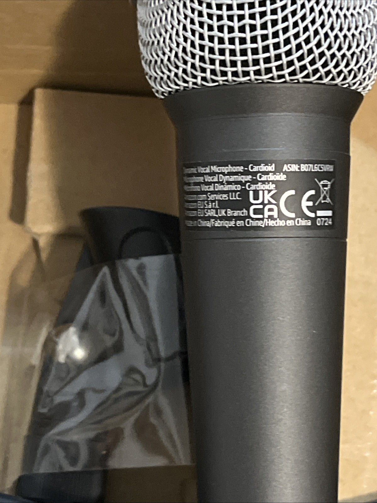 Amazon Basics Dynamic Vocal Microphone Cardioid XLR Black Silver