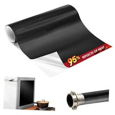 Aluminum Heat Shield Wrap - Reflects 95% of Radiant 12" x 40" x 0.02" Black