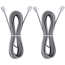 15-Feet Telephone Landline Extension Cord Cable Cord with Standard RJ-11 6P4C Pl