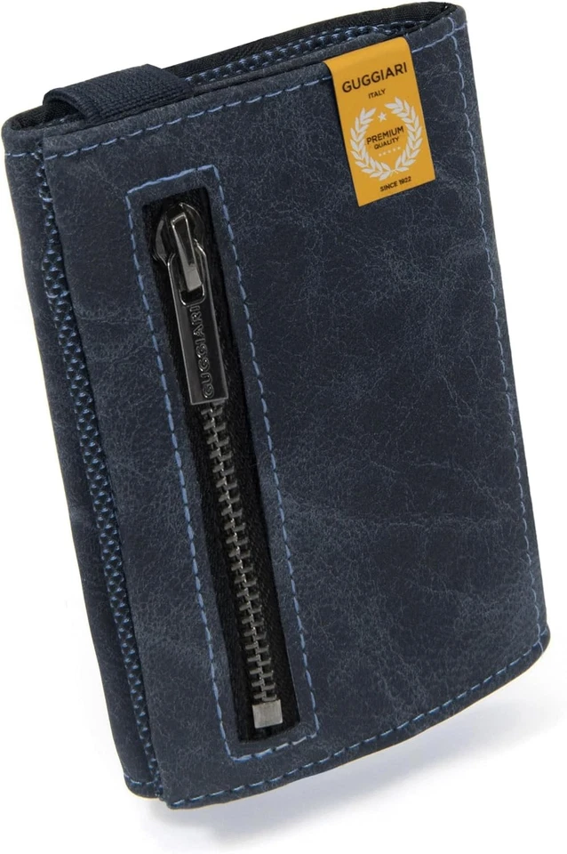Portefeuille Homme Cuir Véritable GUGGIARI Porte-Cartes Souple Qualité - Photo 1/4