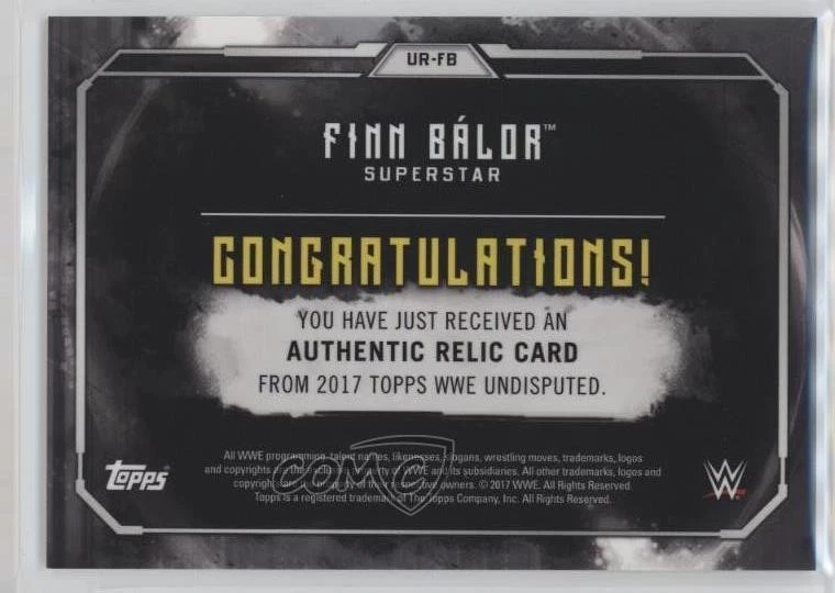 2017 Topps WWE Undisputed Relics /199 Finn Balor #UR-FB - Image 2 of 2