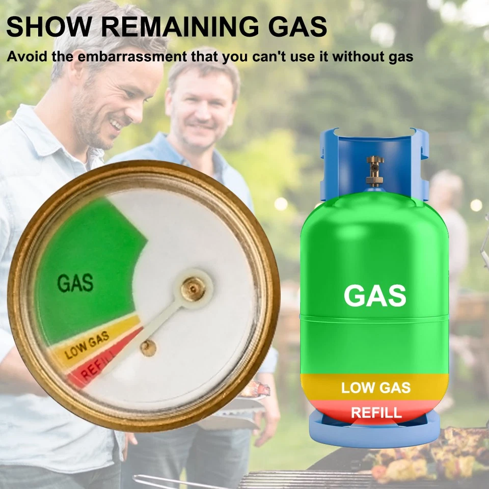 1-2PCS Brass Adapter Gauge for Propane Tank RV Grill Gas Level Meter Indicator - Image 4 of 4