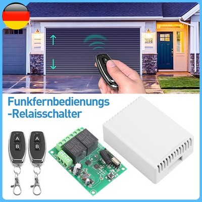 2CH Funkschalter System DC12V 24V Relais Empfänger Modul+433Mhz AB Fernbedienung