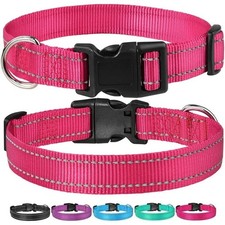 Reflective Pet Dog Collar Adjustable Nylon Pet Collar for Small Medium Dogs