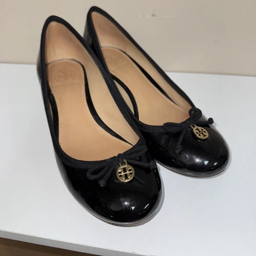 Décolleté TORY BURCH Logo Charm Nastro Zeppa Suola Nero Taglia: 7 5M