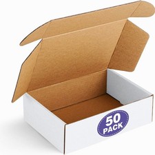 White Corrugated Mailer Boxes 7x5x2 50 Pack Shipping Packing Boxes Small Mailers