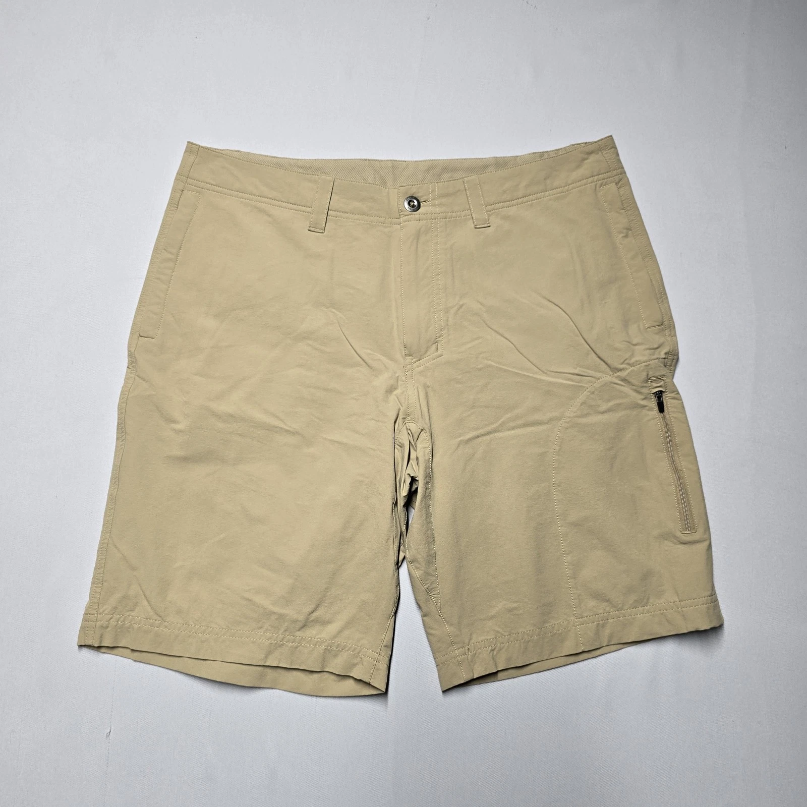 Patagonia Chino Stretch Khaki Shorts Mens 34 Nylon Blend 10 Inch Inseam