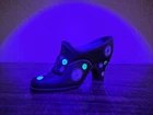 Fenton Art Glass Satin Black Slipper, HP Limited Run Of 150 Signed Linda Everson