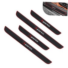 4PCS Car Door Sill Protector, Anti-Scratch Door width 1.69" Black Red-Sport