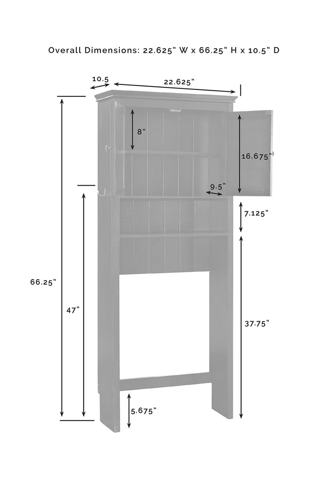 Mueble Crosley Lydia Sobre El Inodoro Armario de Almacenamiento y Baño Organizar... Foto 3 de 4