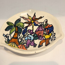 Hand Painted Mexican Folk Art Ceramic Spoon Rest, Jesus Romero Xalapa Gro
